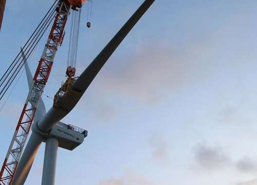 第一臺(tái)MHI維斯塔斯8.3MW機(jī)器安裝在Vattenfall項(xiàng)目